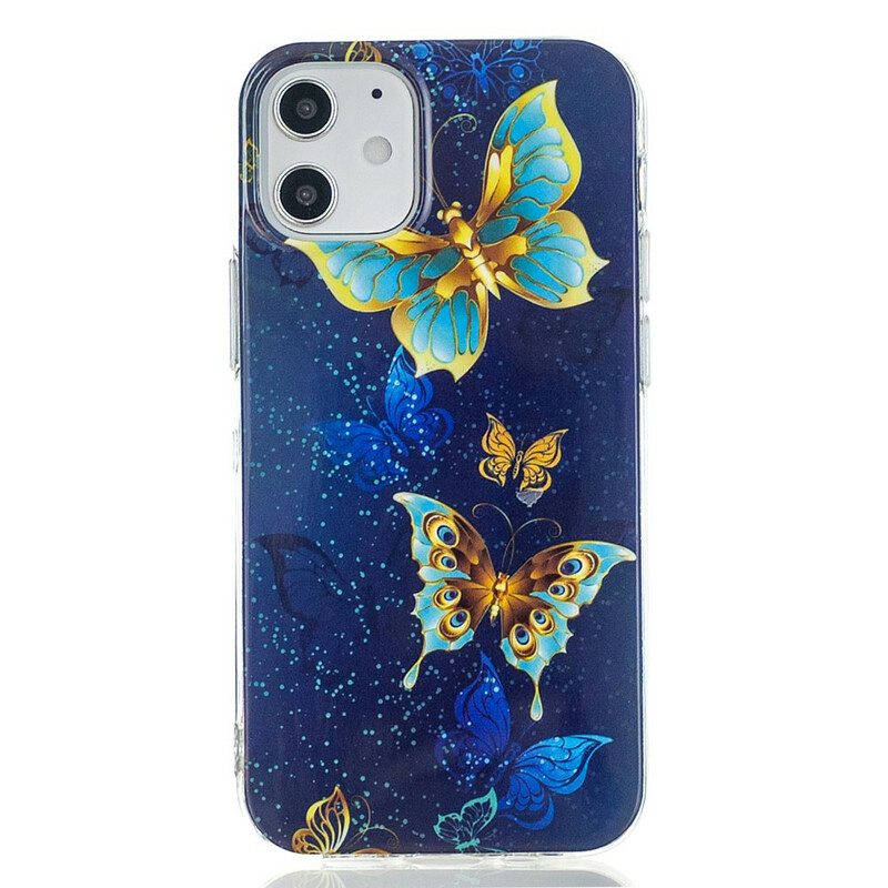 Hülle Für iPhone 12 / 12 Pro Fluoreszierende Schmetterlingsserie