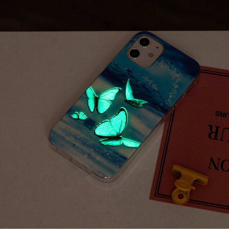 Hülle Für iPhone 12 / 12 Pro Fluoreszierende Schmetterlingsserie