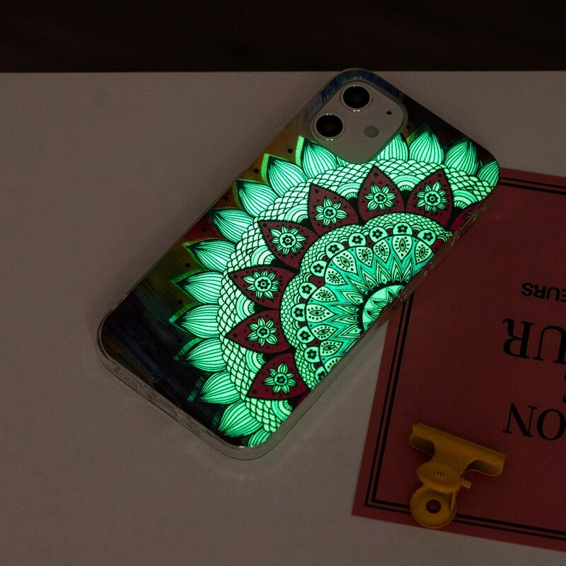 Hülle Für iPhone 12 / 12 Pro Fluoreszierendes Buntes Mandala