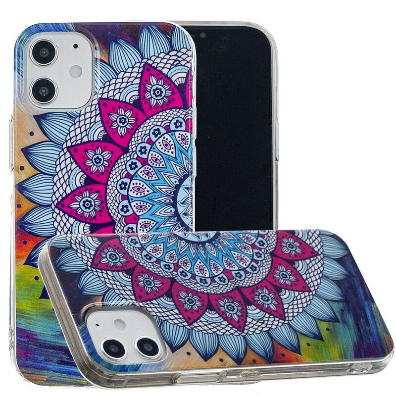 Hülle Für iPhone 12 / 12 Pro Fluoreszierendes Buntes Mandala