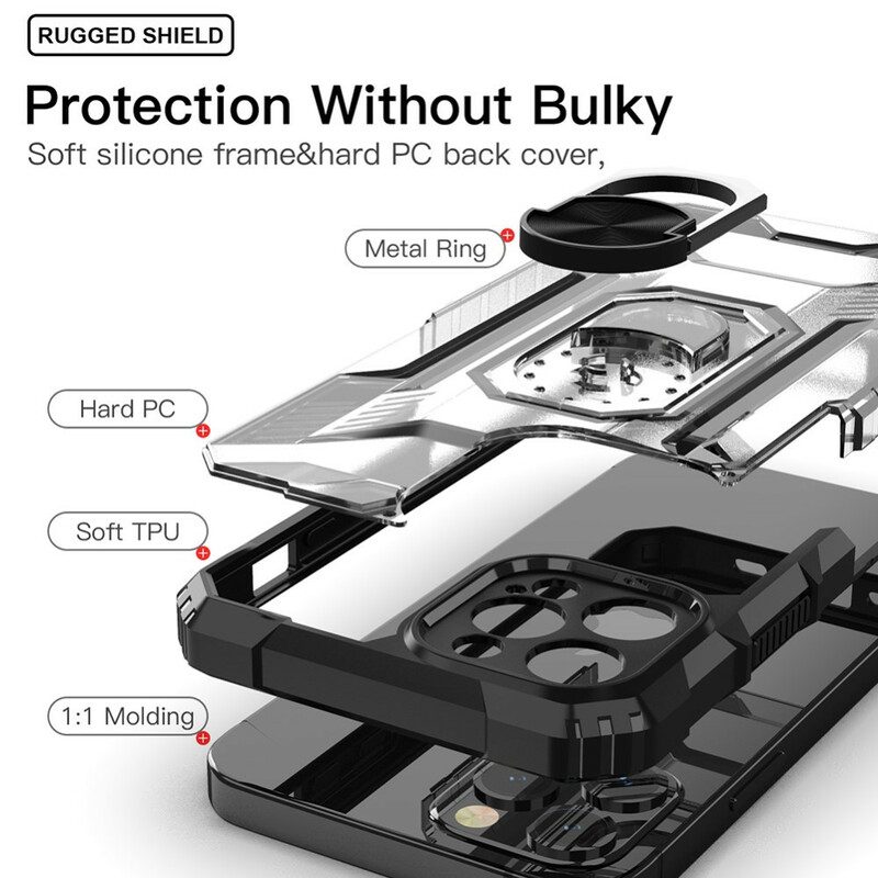 Hülle Für iPhone 12 / 12 Pro Mattiert Mit Ringunterstützung