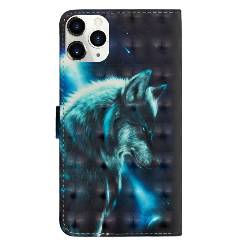 Lederhüllen Für iPhone 12 / 12 Pro Lichtfleck Majestätischer Wolf