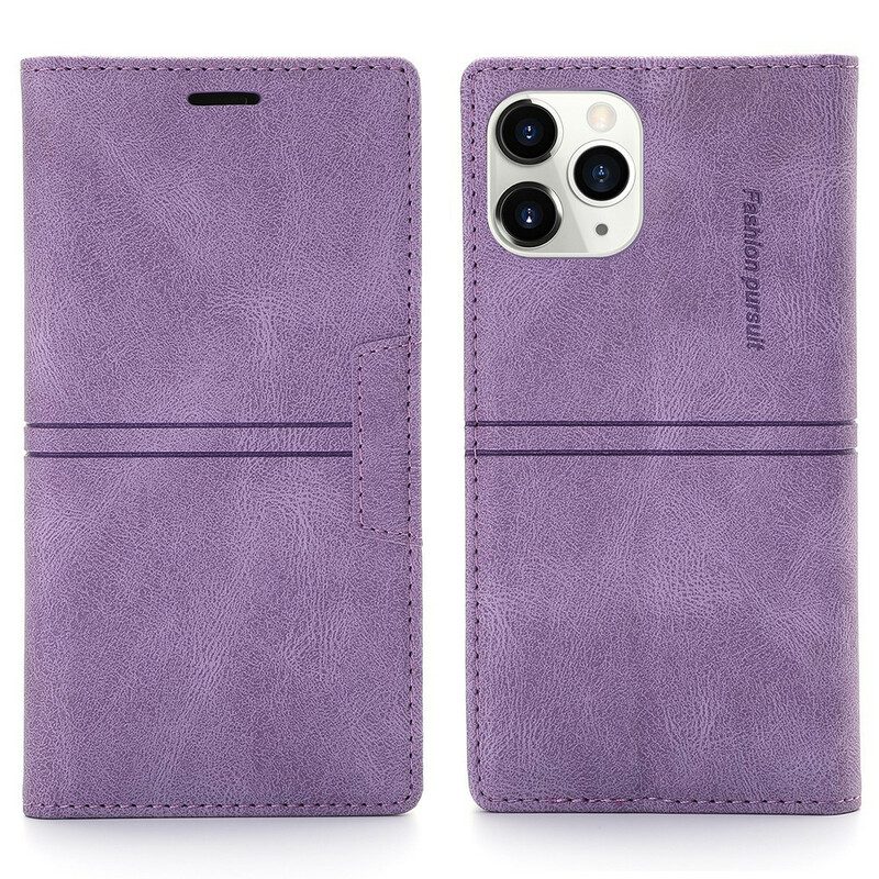 Schutzhülle Für iPhone 12 / 12 Pro Flip Case Couture-ledereffekt