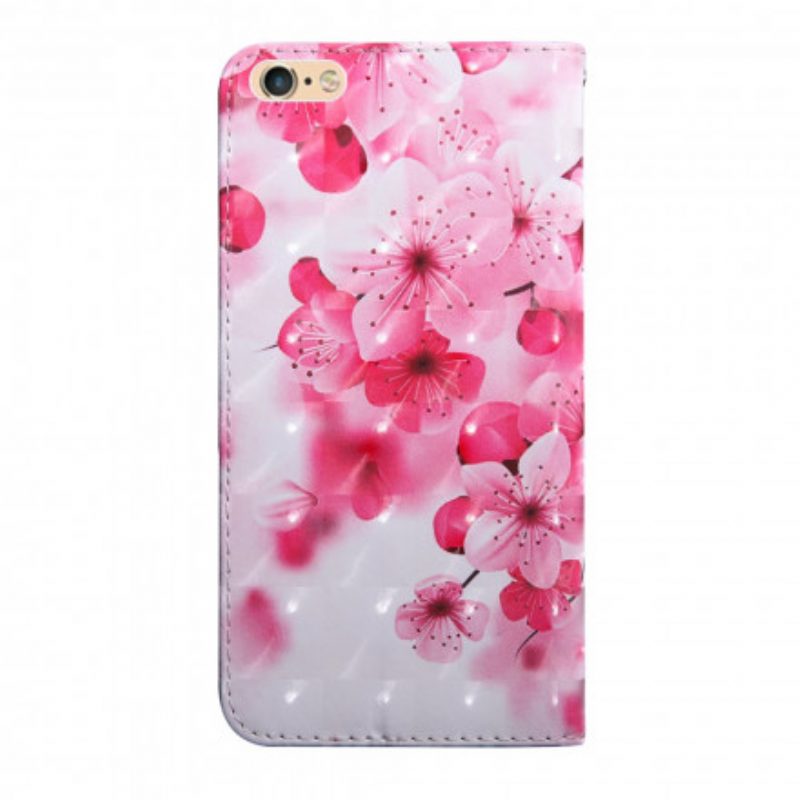 Flip Case Für iPhone SE 3 / SE 2 / 8 / 7 Pinke Blumen