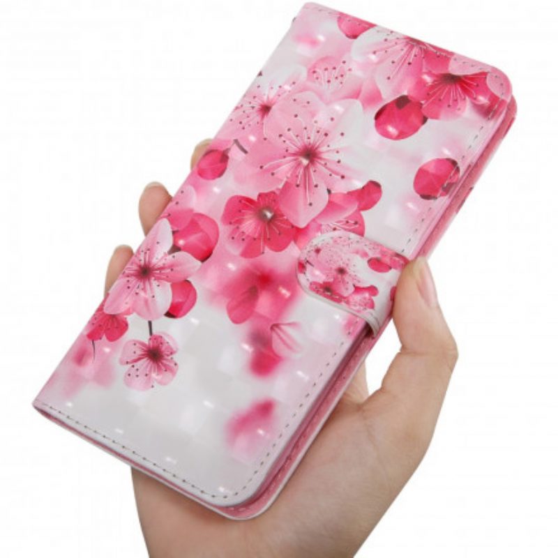 Flip Case Für iPhone SE 3 / SE 2 / 8 / 7 Pinke Blumen