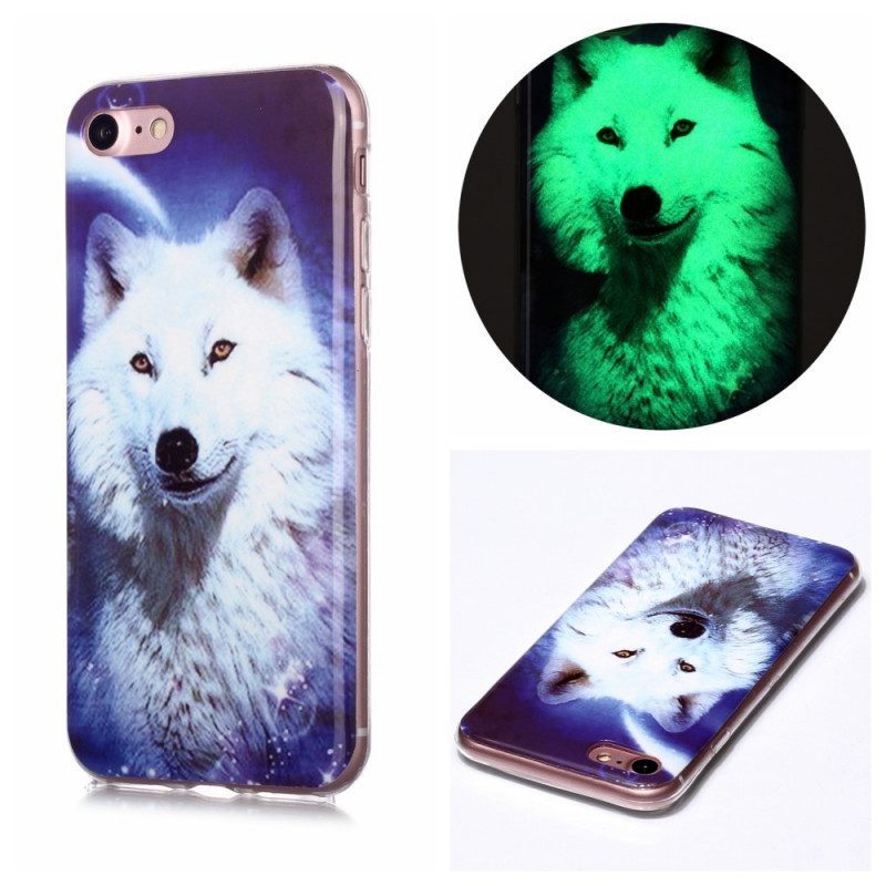 Handyhülle Für iPhone SE 3 / SE 2 / 8 / 7 Fluoreszierender Wolf