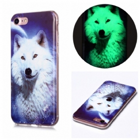 Handyhülle Für iPhone SE 3 / SE 2 / 8 / 7 Fluoreszierender Wolf