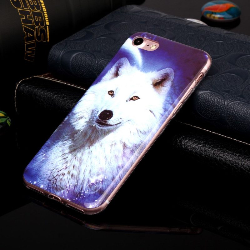 Handyhülle Für iPhone SE 3 / SE 2 / 8 / 7 Fluoreszierender Wolf