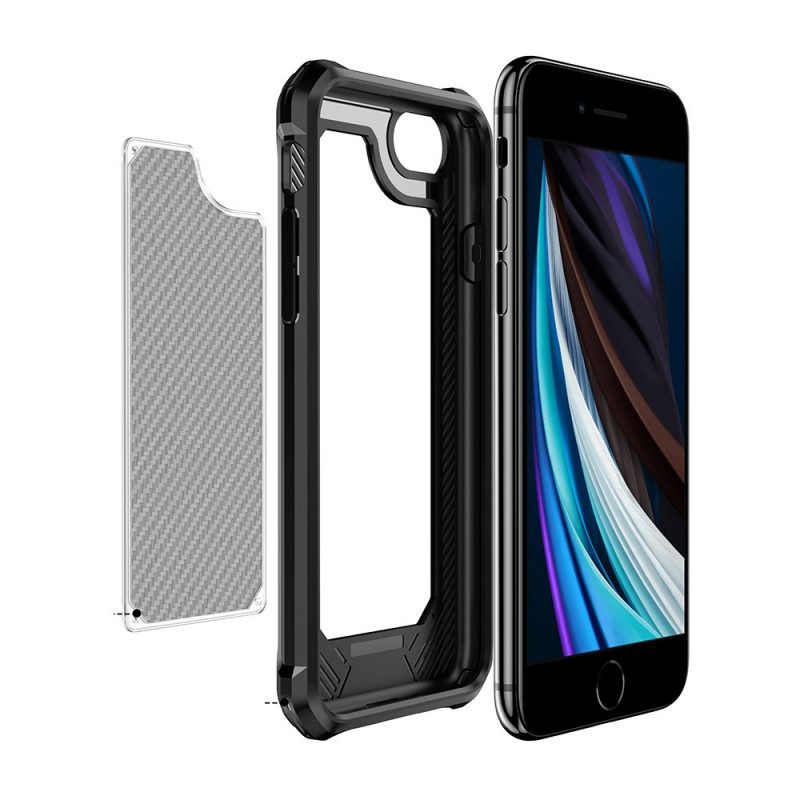 Handyhülle Für iPhone SE 3 / SE 2 / 8 / 7 Kohlefaser-hybrid