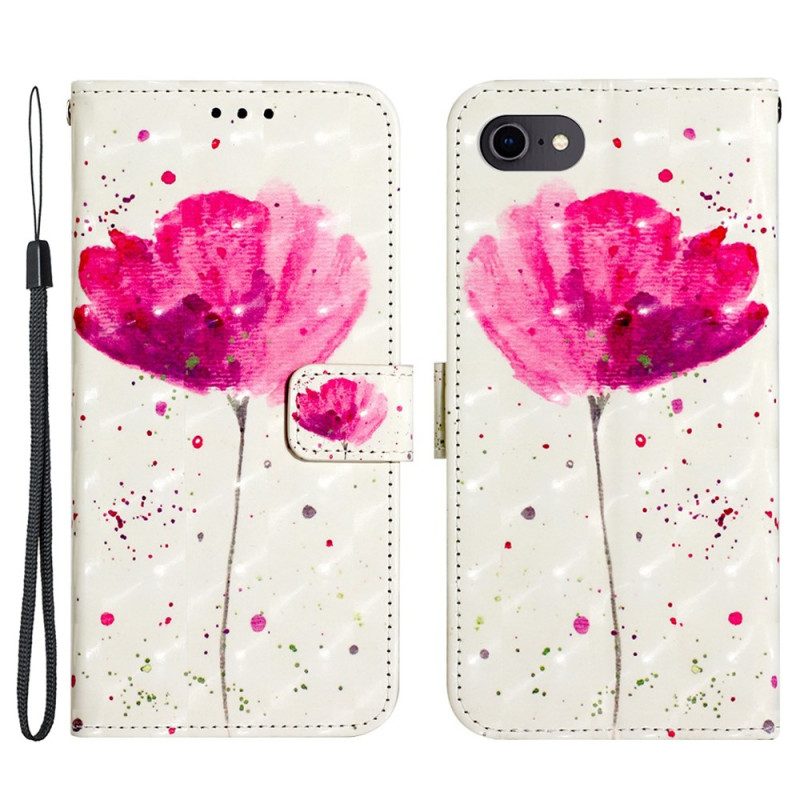 Hülle Flip Case Für iPhone SE 3 / SE 2 / 8 / 7 Mohn