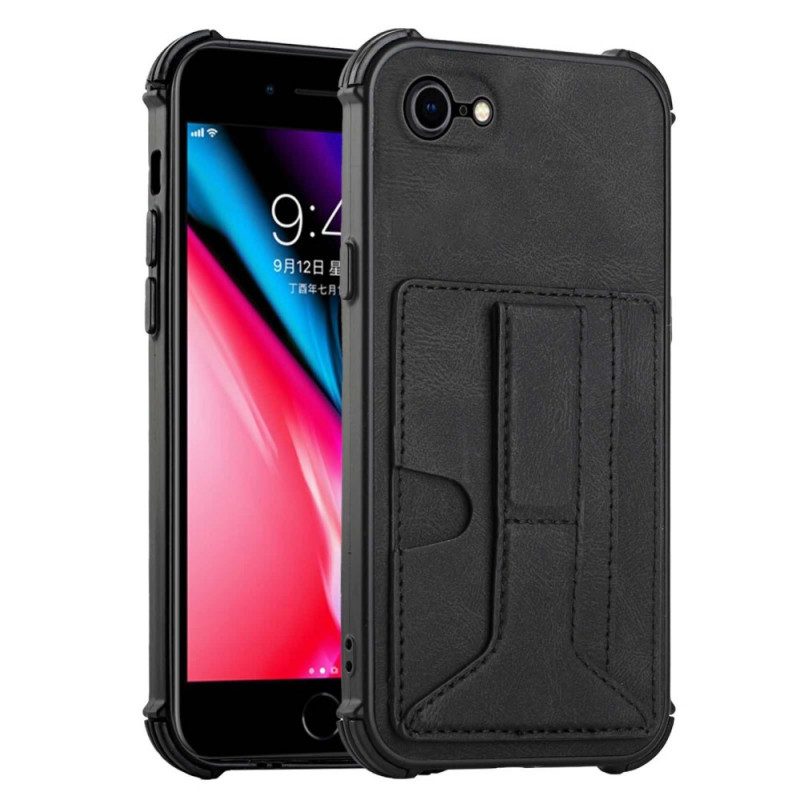 Hülle Für iPhone SE 3 / SE 2 / 8 / 7 Lederständer Und Kartenhalter