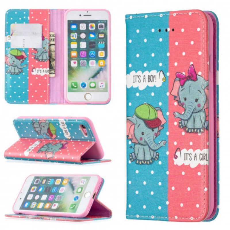 Schutzhülle Für iPhone SE 3 / SE 2 / 8 / 7 Flip Case Elefantenbabys