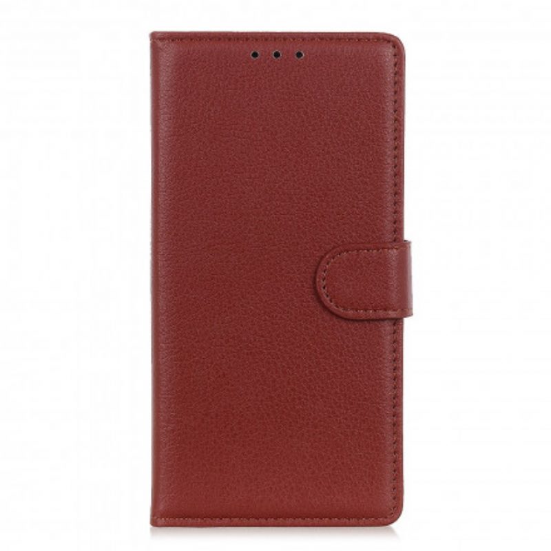 Flip Case Für Xiaomi Redmi Note 9 5G Traditionelle Litschi