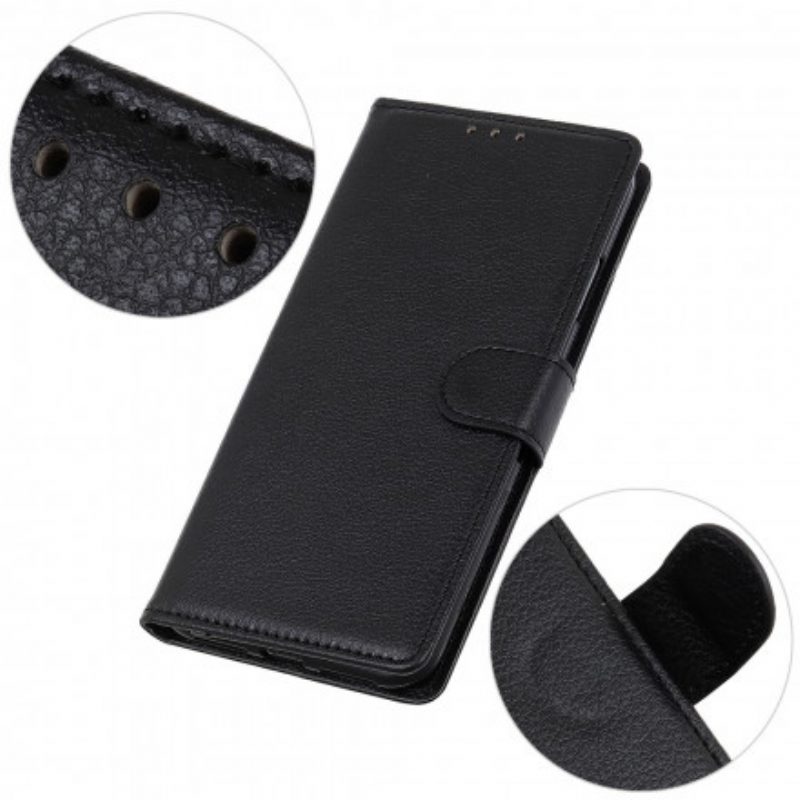 Flip Case Für Xiaomi Redmi Note 9 5G Traditionelle Litschi