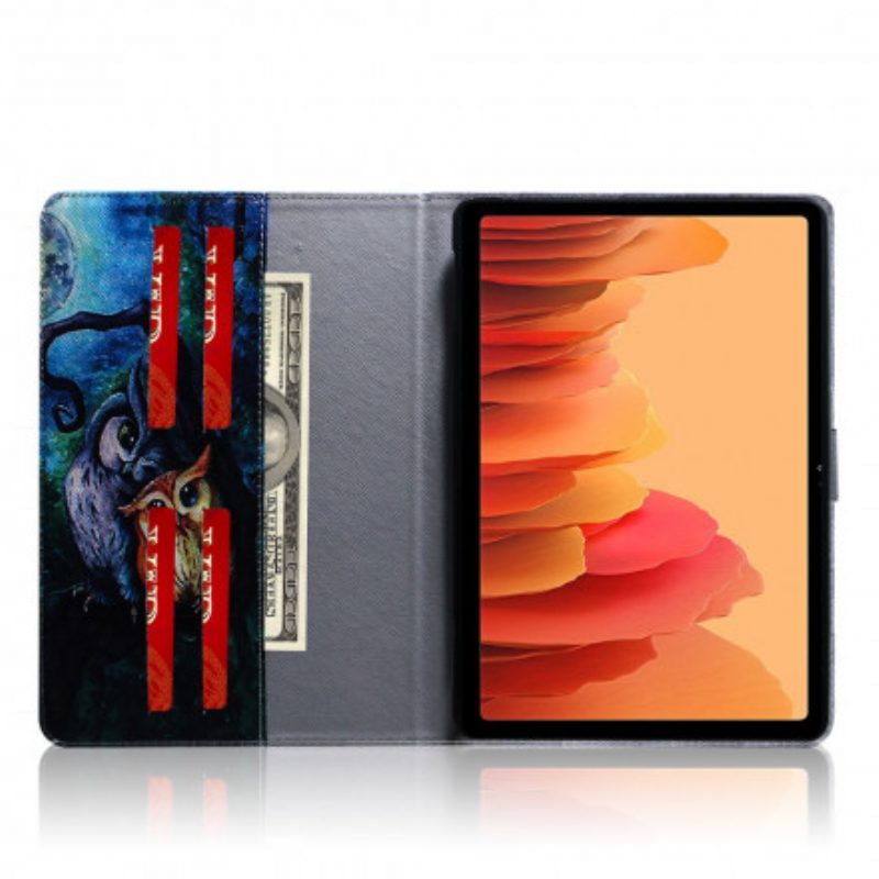 Flip Case Für Samsung Galaxy Tab A7 (2020) Eulen Malen