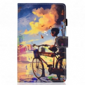 Flip Case Für Samsung Galaxy Tab A7 (2020) Fahrradkunst