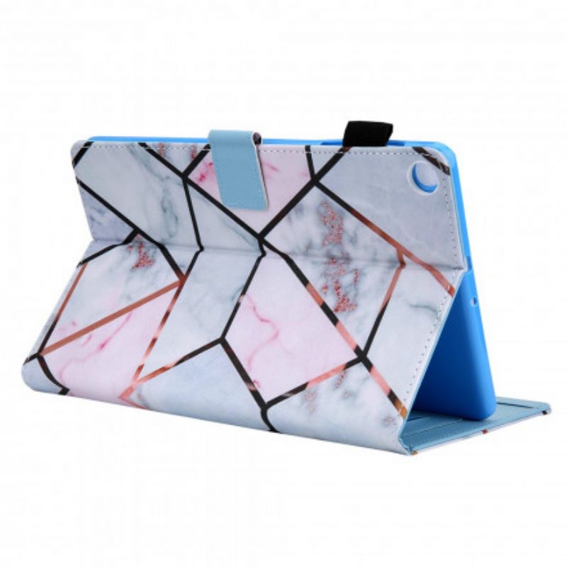 Flip Case Für Samsung Galaxy Tab A7 (2020) Geometrischer Marmor