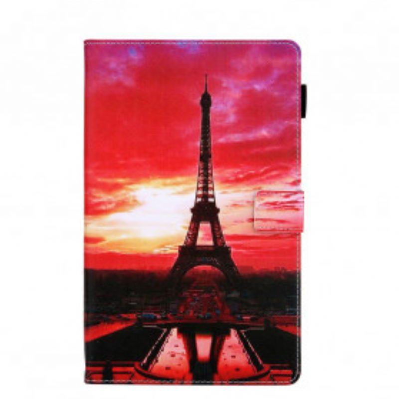 Flip Case Für Samsung Galaxy Tab A7 (2020) Sonnenuntergang Eiffelturm