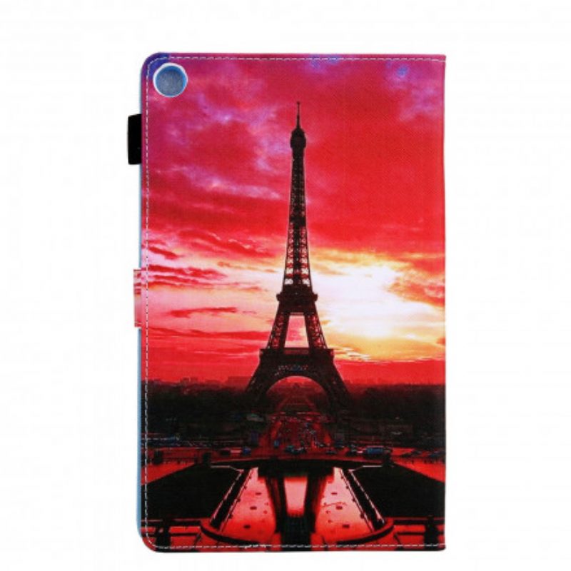 Flip Case Für Samsung Galaxy Tab A7 (2020) Sonnenuntergang Eiffelturm