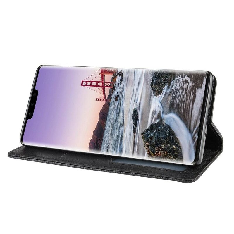 Schutzhülle Für Huawei Mate 30 Pro Flip Case Stilisierter Vintage-ledereffekt