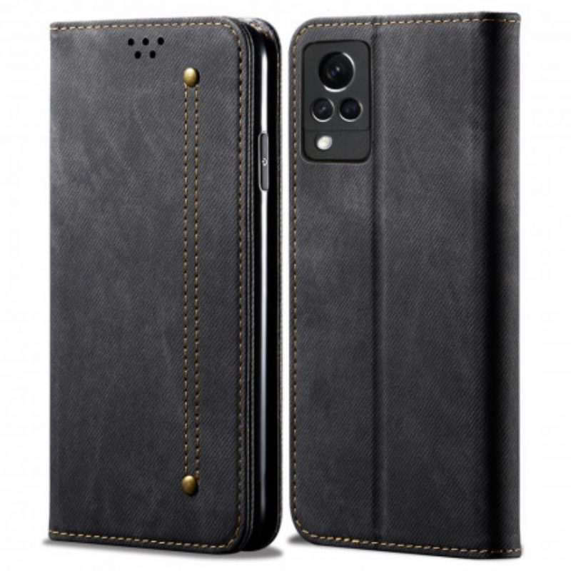 Schutzhülle Für Vivo V21 5G Flip Case Kunstleder-jeans-textur