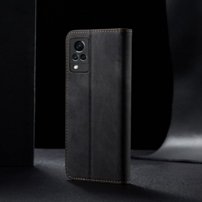 Schutzhülle Für Vivo V21 5G Flip Case Kunstleder-jeans-textur