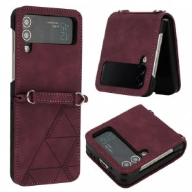 Handyhülle Für Samsung Galaxy Z Flip 4 Flip Case Dreiecke Aus Kunstleder