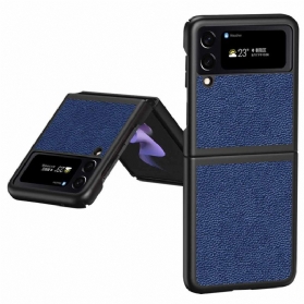 Handyhülle Für Samsung Galaxy Z Flip 4 Flip Case Echtes Litschifarbenes Leder