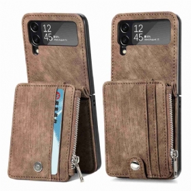 Handyhülle Für Samsung Galaxy Z Flip 4 Flip Case Kartenhalter / Geldbörse