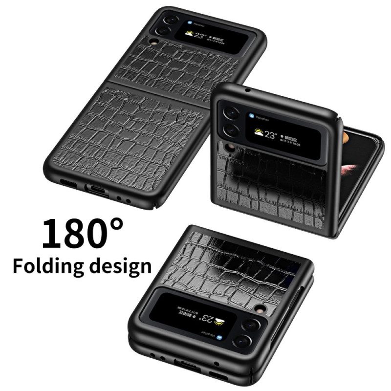 Handyhülle Für Samsung Galaxy Z Flip 4 Flip Case Krokodilleder-stil