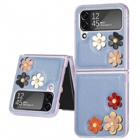 Handyhülle Für Samsung Galaxy Z Flip 4 Flip Case Kunstlederblumen