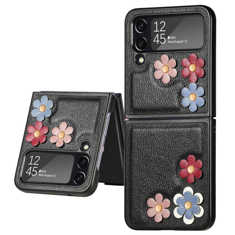 Handyhülle Für Samsung Galaxy Z Flip 4 Flip Case Kunstlederblumen