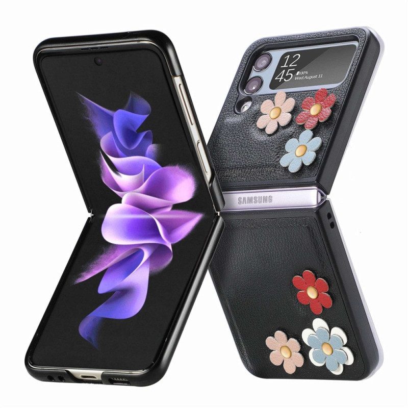 Handyhülle Für Samsung Galaxy Z Flip 4 Flip Case Kunstlederblumen