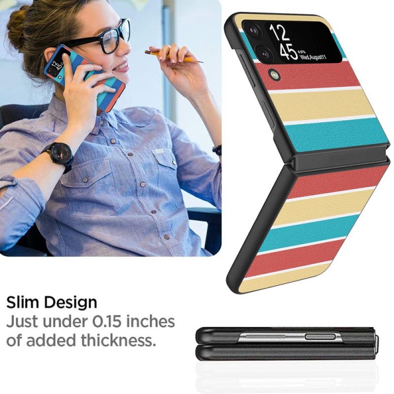 Handyhülle Für Samsung Galaxy Z Flip 4 Flip Case Kunstlederlinien