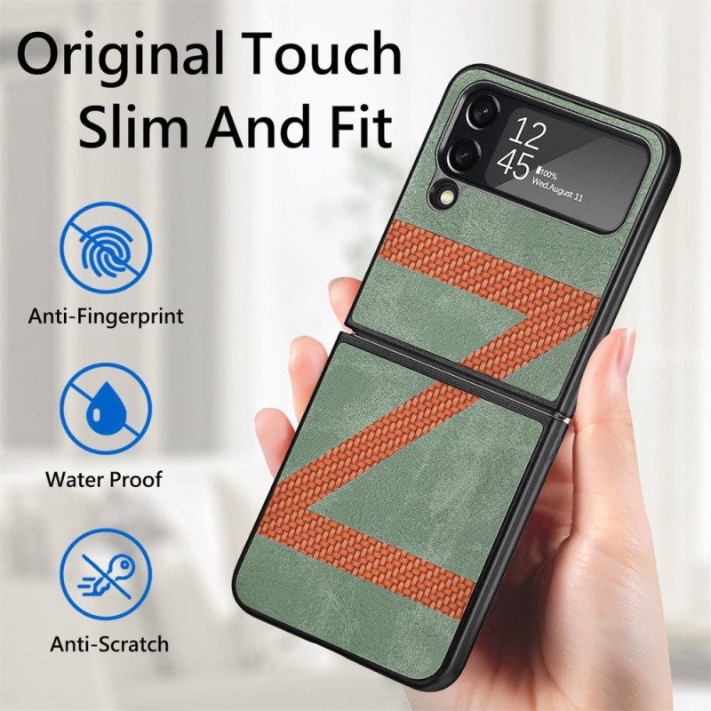 Handyhülle Für Samsung Galaxy Z Flip 4 Flip Case Stil Leder Z Design