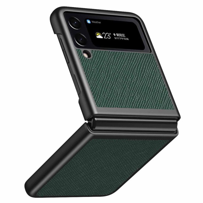 Handyhülle Für Samsung Galaxy Z Flip 4 Flip Case Strukturierter Lederstil