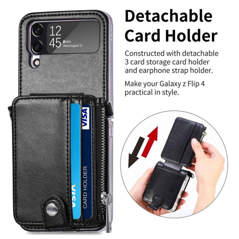 Handyhülle Für Samsung Galaxy Z Flip 4 Geldbörse Flip Case Geldbörse Mit Schultergurt