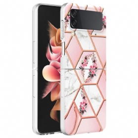 Hülle Für Samsung Galaxy Z Flip 4 Flip Case Blumenmarmor