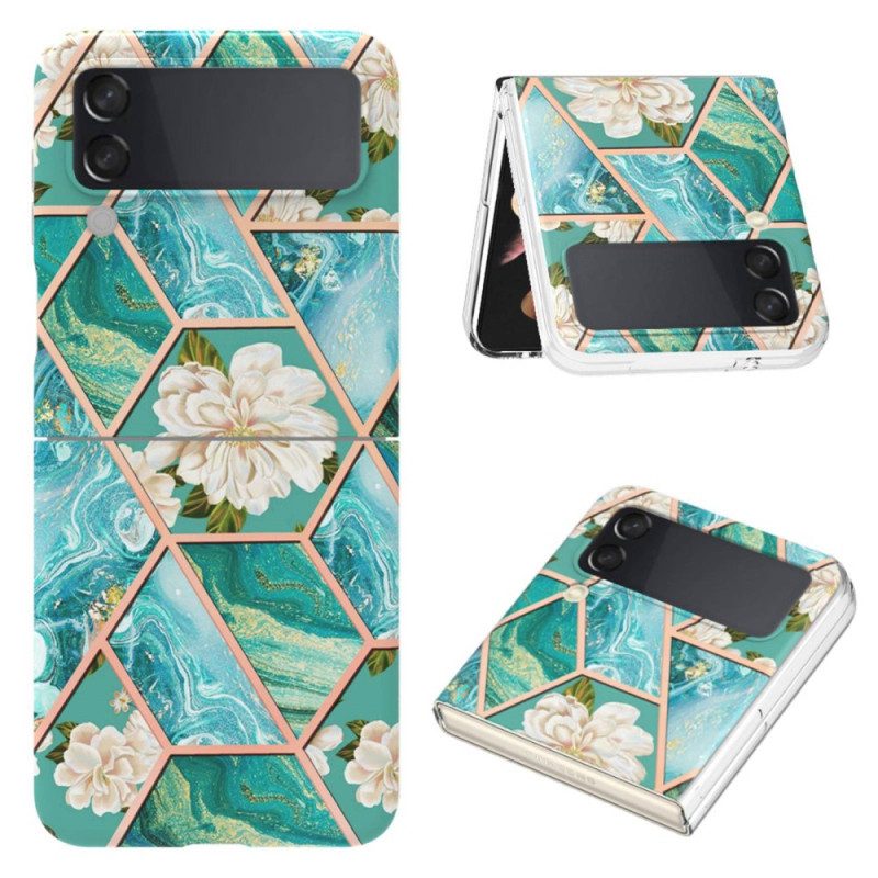 Hülle Für Samsung Galaxy Z Flip 4 Flip Case Blumenmarmor