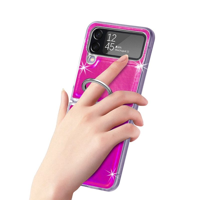 Hülle Für Samsung Galaxy Z Flip 4 Flip Case Elektrische Farben Und Ring