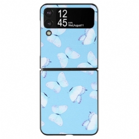 Hülle Für Samsung Galaxy Z Flip 4 Flip Case Kunstleder-schmetterlinge