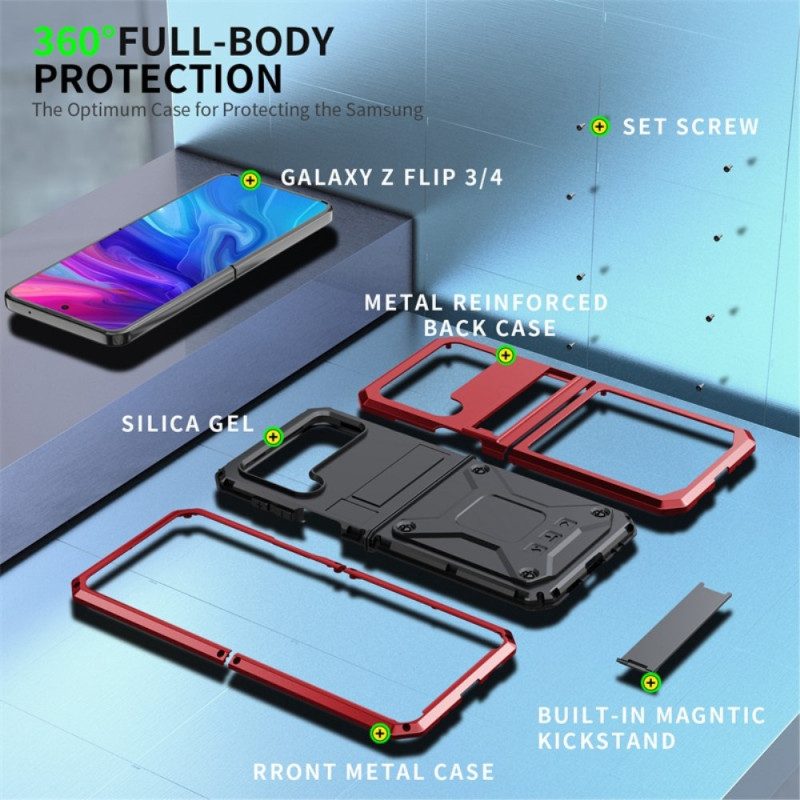 Hülle Für Samsung Galaxy Z Flip 4 Flip Case Metall- Und Freisprechunterstützung