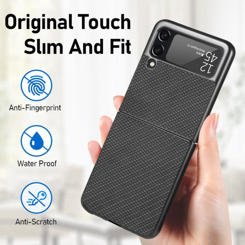 Hülle Für Samsung Galaxy Z Flip 4 Flip Case Strukturierte Kohlefaser