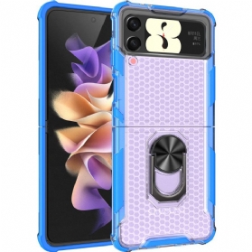 Hülle Für Samsung Galaxy Z Flip 4 Flip Case Wabe Mit Ringunterstützung