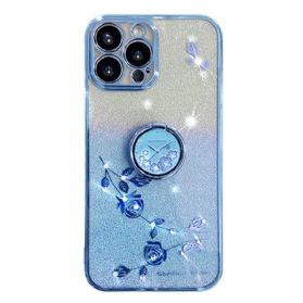 Hülle iPhone 16 Pro Max Handyhülle Blumen- Und Strass-stützring Kadem