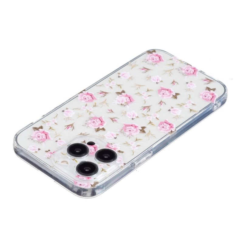 Hülle iPhone 16 Pro Max Handyhülle Rosa Blumenmuster