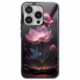 Hülle iPhone 16 Pro Max Handyhülle Rosa Lotus-hartglas