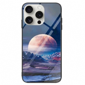 Hülle iPhone 16 Pro Max White Planet Gehärtetes Glas