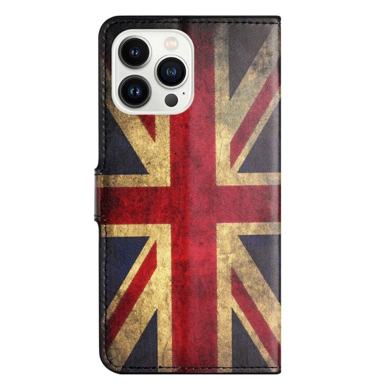 Lederhüllen iPhone 16 Pro Max Handyhülle Union-jack-flagge