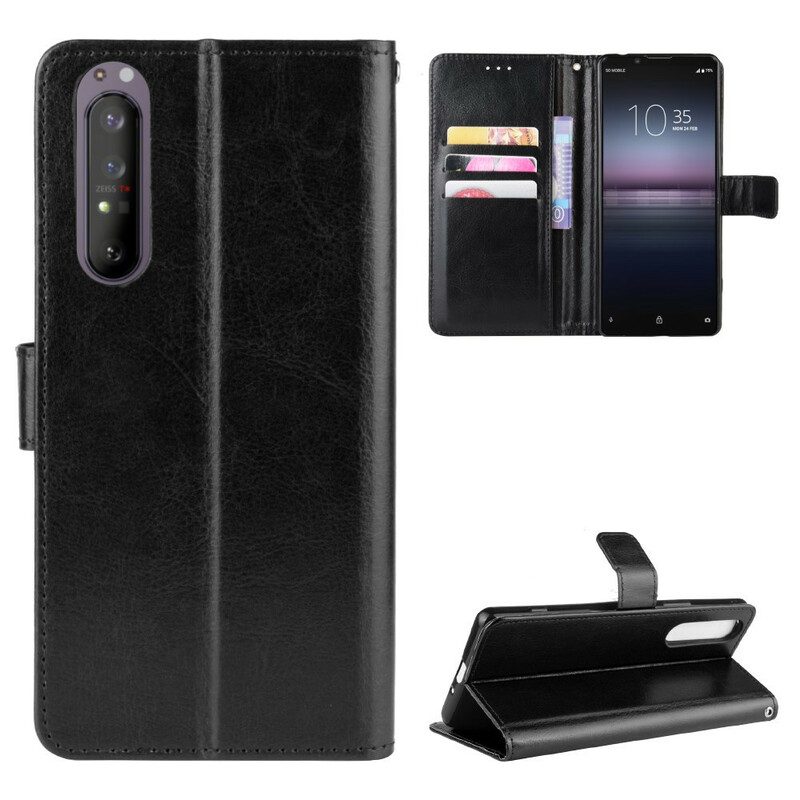 Flip Case Für Sony Xperia 1 II Auffälliges Kunstleder